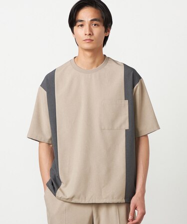 ライトウエイトポリエステル ブロッキング 布帛Tシャツ