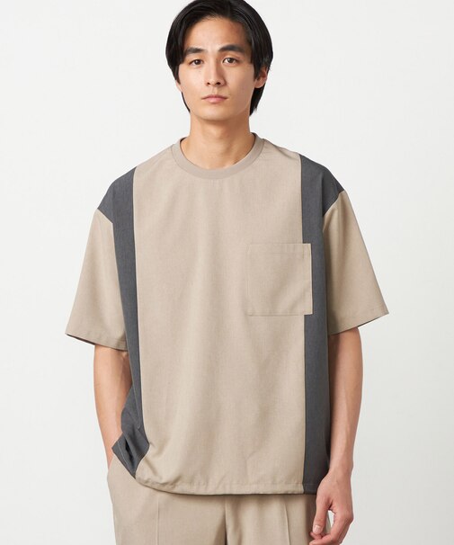 ライトウエイトポリエステル ブロッキング 布帛Tシャツ