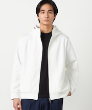 ヘリンボーンコンビ フーデッドブルゾン