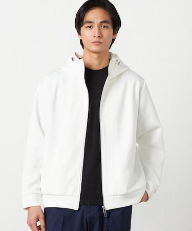 ヘリンボーンコンビ フーデッドブルゾン