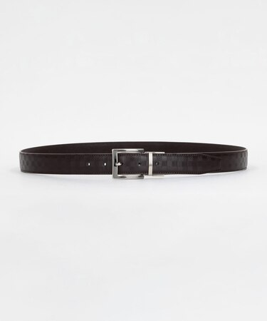 市松大柄 サフィアーノ型押し リバーシブルベルト