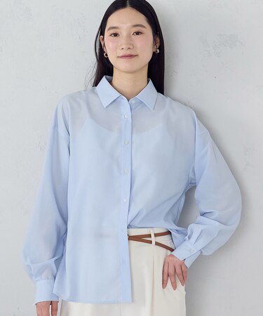 ポリエステルスパンブロード ベーシックシャツ