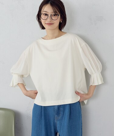 【接触冷感】キャンディスリーブ カットソー