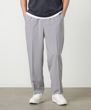 ライトウエイトポリエステル リラックスワイドテーパードパンツ