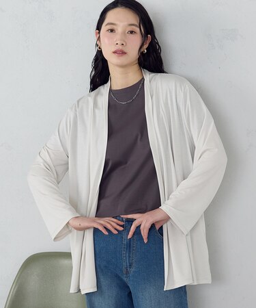 【接触冷感･UVカット･防シワ】夏定番の着流しカーディガン