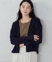 【接触冷感･UVカット･防シワ】着流しフーディ