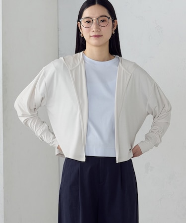 【接触冷感･UVカット･防シワ】着流しフーディ