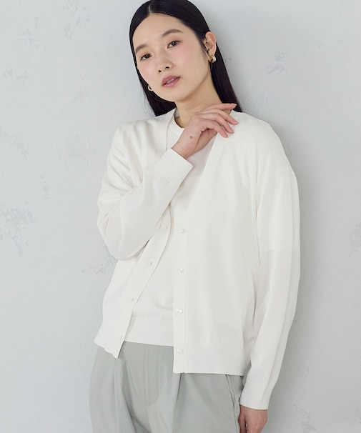 【ウォッシャブル・UVカット】ベーシック カーディガン