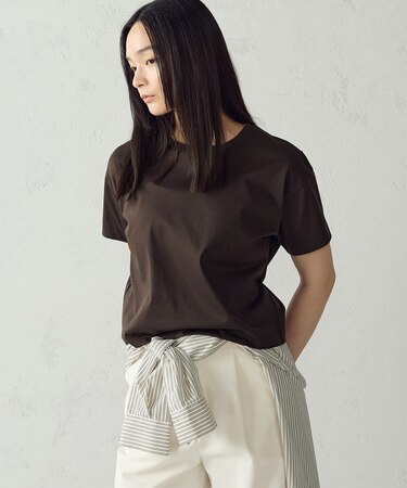 ボックスシルエット クロップド丈Tシャツ