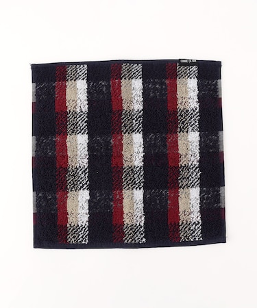 カラーブロックチェック柄 タオルハンカチ