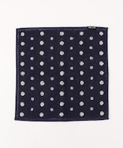 配色リズムドット柄 タオルハンカチ