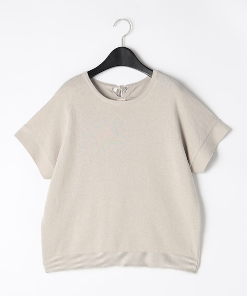 コットンリネン ニットプルオーバー