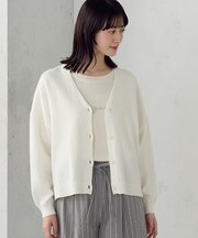 コットンリネン ニットカーディガン