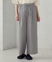 シャンブレー ワイドストライプパンツ
