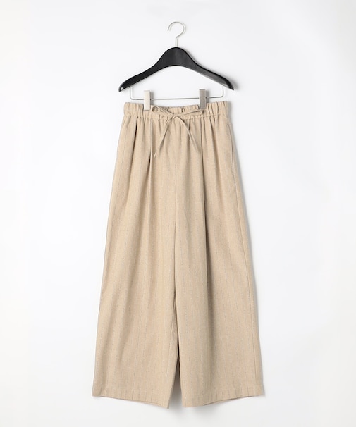 シャンブレー ワイドストライプパンツ