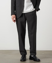 【セットアップ対応】【ウォッシャブル】リネンライクポリエステル テーパードパンツ