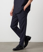 【セットアップ対応】【ウォッシャブル】リネンライクポリエステル テーパードパンツ