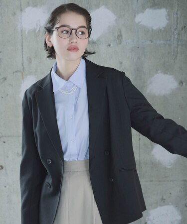 【UVカット・吸汗速乾・接触冷感】kireri ポリエステルストレッチドライツイル ダブルブレストテーラードジャケット/セットアップ対応