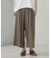 レーヨンポリエステル麻調スラブ ワークワイドパンツ
