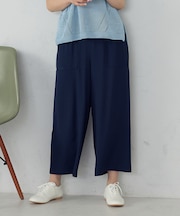レーヨンポリエステル麻調スラブ ワークワイドパンツ