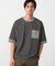 軽量スクエアジャガード フェイクレイヤードTシャツ