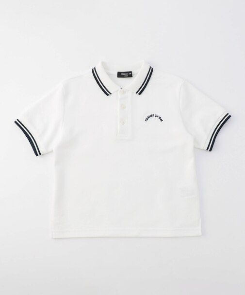 ライン入り 鹿の子 ポロシャツ