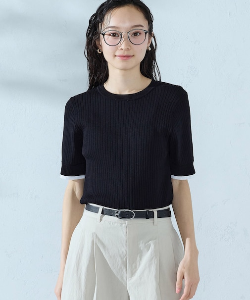 レイヤードデザイン リブニット