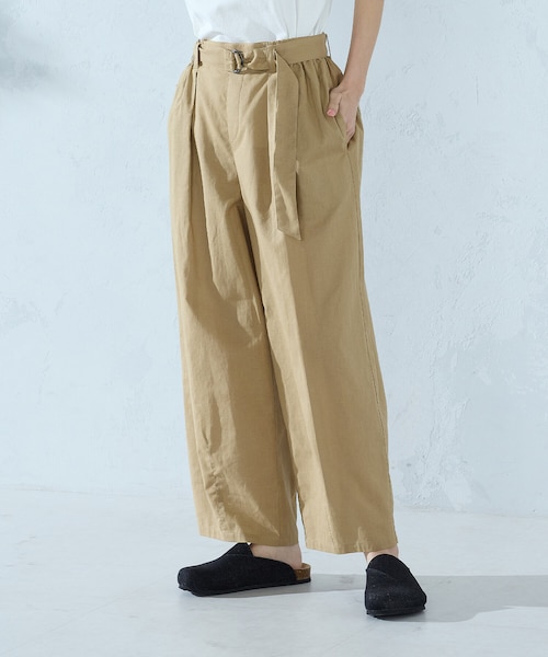 コットンリネンベルト付きパンツ/セットアップ対応｜コムサイズムの