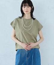 【接触冷感】袖タックTシャツ