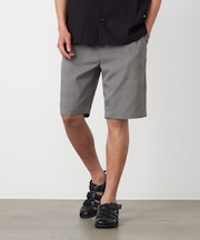 ポリエステルグレンチェックストレッチ ワンタックショートパンツ