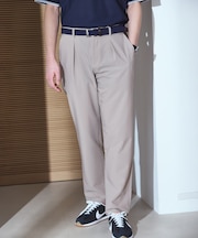 【セットアップ対応・ウォッシャブル】ポリエステル シアサッカー テーパードパンツ