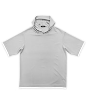 【吸水速乾】フェイクレイヤード フーデッド Tシャツ