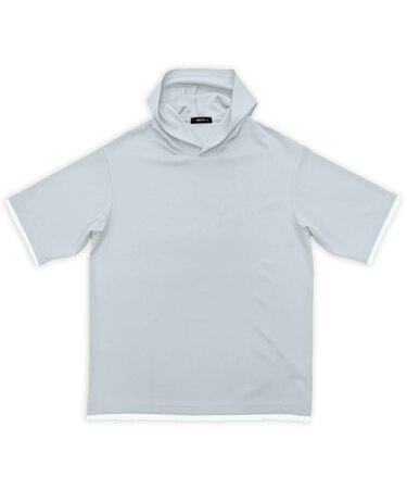 【吸水速乾】フェイクレイヤード フーデッド Tシャツ