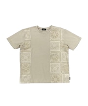 バンダナ柄プリント 切替半袖Tシャツ(ベビーサイズ)