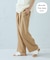 【美しいベーシックパンツ】麻調 ワイドパンツ