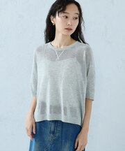 リネン混 スウェットライクニット