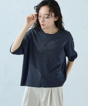 リネン混 スウェットライクニット