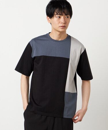 【接触冷感】USAコットン ブロッキングTシャツ