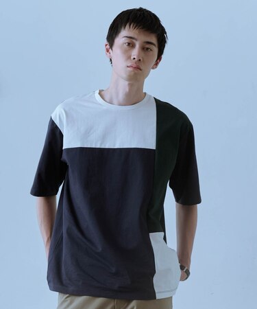 【接触冷感】USAコットン ブロッキングTシャツ