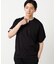 【接触冷感】USAコットン フェイクレイヤード キーネックTシャツ