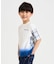 サッカーチェック 切替グラデーション染め 半袖Tシャツ