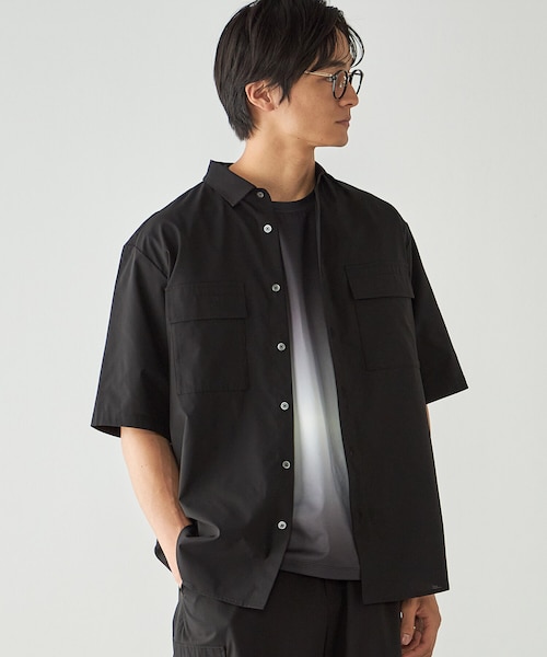 DECEMBERAY メッシュシャツ 黒 AIR LINK ポリエステルメッシュ 半袖CPOシャツ｜コムサイズムの通販
