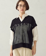 ロゴメッシュ スキッパーニット