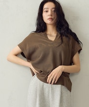 ロゴメッシュ スキッパーニット