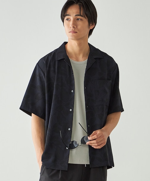 ポリエステルツイル アロハフラワープリントシャツ