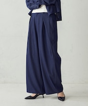 【セットアップ対応】タックワイドテーパードパンツ