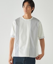 ストライプ ブロッキングTシャツ