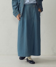 ラップ風 デニムスカート