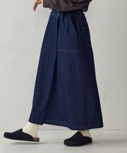 ラップ風 デニムスカート