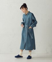 ベルト付き デニムワンピース